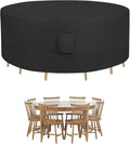 Easy-Going Round Patio Furniture Cover Waterproof Outdoor Dining Table and Chair Cover Anti-UV Outside Sectional Sofa Set Covers (72"DIA x 28"H, Black)