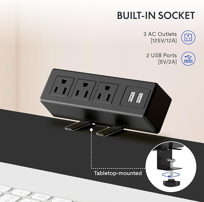 FLEXISPOT EN2 Whole-Piece Standing Desk with Clamp Power Strip, 40 x 24 Electric Stand Up Height Adjustable Desk with Cable Management (Gray Frame + Maple Top, 2 Packages)