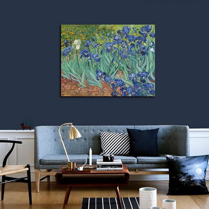 Wieco Art Irises Extra Large Modern Gallery Wrapped Floral Giclee Canvas Prints By Van Gogh Famous Flowers Oil Paintings Reproduction Artwork Pictures on Canvas Wall Art
