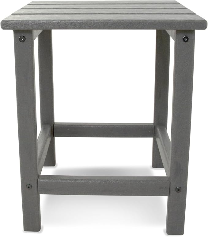POLYWOOD ECT18GY Long Island Side Table, 18-Inch, Slate Grey