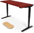 UPLIFTDESK V2 2-Leg Cherry Laminate Wood Standing Desk – Adjustable Height, Advanced 1-Touch Memory Keypad, Under Desk Cable Management, Wire Grommets & Rocker Board (Black C-Frame, 72 x 30 inch)