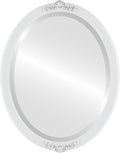 OVALCREST Oval Beveled Wall Mirror for Home Decor - Athena Style - Linen White - 18" x 14" Outside Dimensions