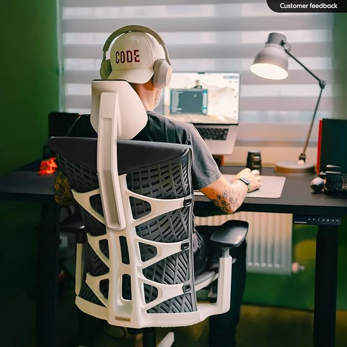 Autonomous ErgoChair Ultra 2 Ergonomic Office Chair Mesh Grey Adjustable Lumbar Support, Rolling Swivel - Home Office Desk Chairs with Headrest & Arms - Ergonomic Desk Chair Comfy for Gaming & Office