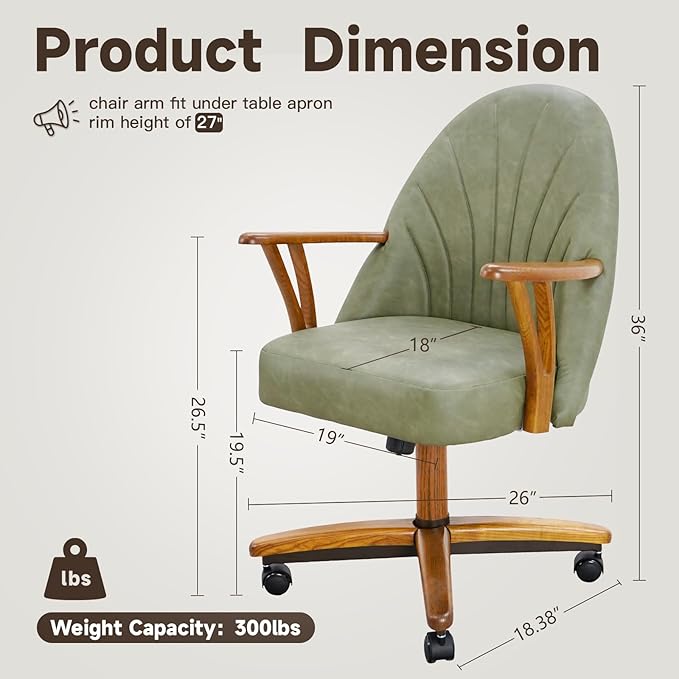 Chromcraft Set of 1 Swivel Tilt Chairs, Chairs with Wheels for Kitchen Room