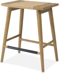 Thor Wicker Premium Solid Wood Counter Stool 24", Set of 2, Backless Counter Height Seating with Hand-Knitted Rope, Eco-Friendly Modern Design (Light Brown)