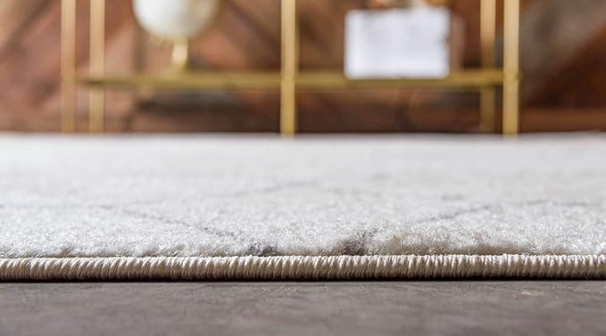 Unique Loom Trellis Frieze Collection Area Rug - Geometric (9' x 12' 2", Ivory/ Gray)