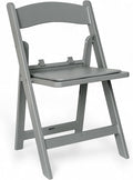 Flash Furniture Hercules Kids Gray Resin Folding Chair with Gray Vinyl Padded Seat