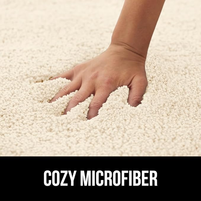 GORILLA GRIP Bathroom Rugs, 60x24, Ultra Soft Absorbent Mat, Thick Plush Bath Rug, Machine Washable, Microfiber Quick Dry, Mats for Shower, Bathtub and Floor, Home Decor Accessories, Ivory