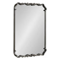 Kate and Laurel Traditional Rounded Rectangle Ornate Mirror; 20 x 27; Black; Ornamental Round Rectangular Classic Framed Wall Mirror for Bathroom Vanity or Fireplace Mantel