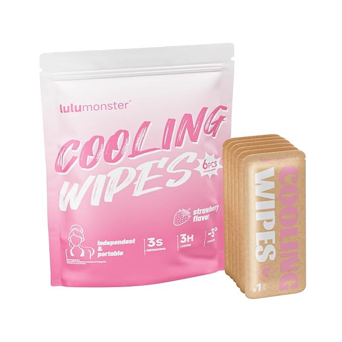 Cooling Body Wipes, Individually Wrapped Biodegradable Shower Wipes, Cooling Towels for the Gym, Workout, Hiking, Travel, and Sport, Oversized and Extra-Thick (1, Strawberry)