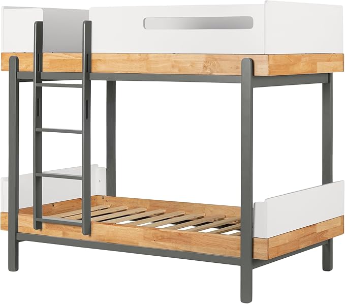 South Shore Furniture Bebble Bunk Bed, Twin, Natural and Gray