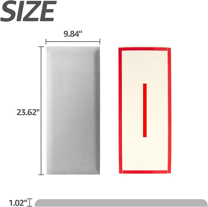 Art3d Peel and Stick Headboard for Full King and Queen in Velvet Stone, Pack of 12 Panels Sized 9.84" x 23.62", 3D Soundproof Wall Panels, Upholstered Wall Panel