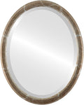OVALCREST Oval Beveled Wall Mirror for Home Decor - Toronto Style - Champagne Silver - 18" x 14"