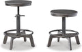 Signature Design by Ashley Torjin Industrial Counter Height Stool, 2 Count, Gray