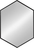 Kate and Laurel McNeer Large Hexagon Metal Wall Mirror, 31x22, Black