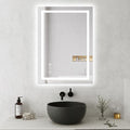 Awoco 20''x28'' LED Bathroom Mirror with Light, Lighted Vanity Mirror with Backlit and Front Light, Dimmable Anti-Fog Memory Function Lighted Mirror with 3 Colors for Bathroom Wall