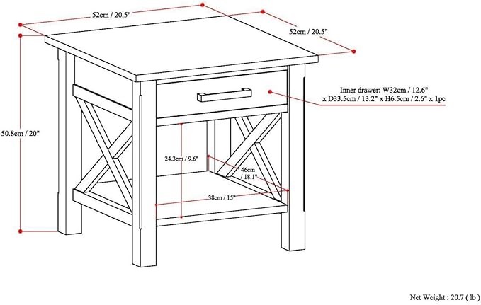 SIMPLIHOME Kitchener SOLID WOOD 21 inch Wide Square Contemporary End Side Table in Farmhouse Grey for the Living Room and Bedroom