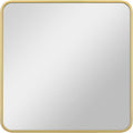 MCS Master & Co. Modern Metal Large Wall Mirror, Minimalist Home Decor Square Mirror with Rounded Corners for Living Room, Bedroom, or Bathroom, Brass, 24 x 24 in