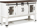 Signature Design by Ashley Valebeck Farmhouse Dining Room Server or Buffet Cabinet, White & Brown