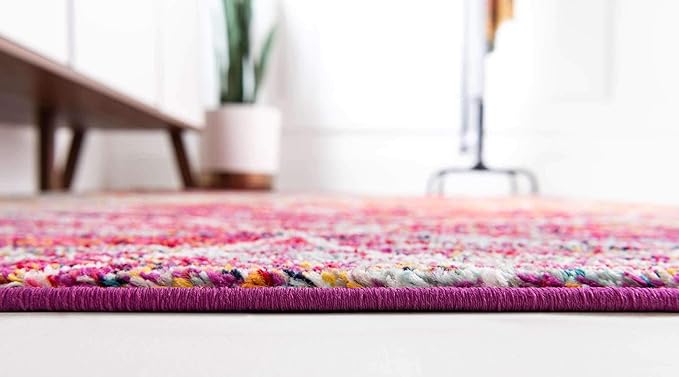 Unique Loom Trellis Frieze Collection Area Rug - Geometric (7' Square, Multi/ Ivory)