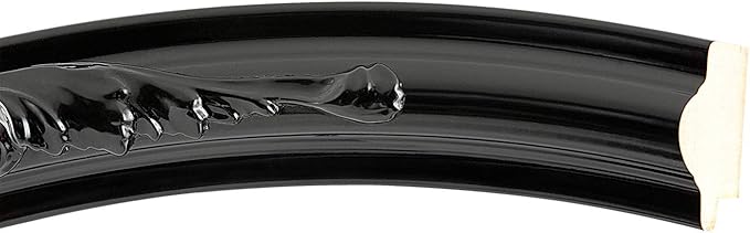 OVALCREST Oval Beveled Wall Mirror for Home Decor - Florence Style - Gloss Black - 24" x 20"
