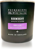 Pecksniff's Relax Candle - 3 Wick, 19.4 oz, 550g - Long-Lasting RelaxFragrance - Soothing Ambiance for Home Decor - Elegant Dark Green Design