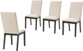 Crosley Furniture Hayden Modern Farmhouse Upholstered Wood Dining Chairs Set of 4, Kitchen Chair, Slate/Crème