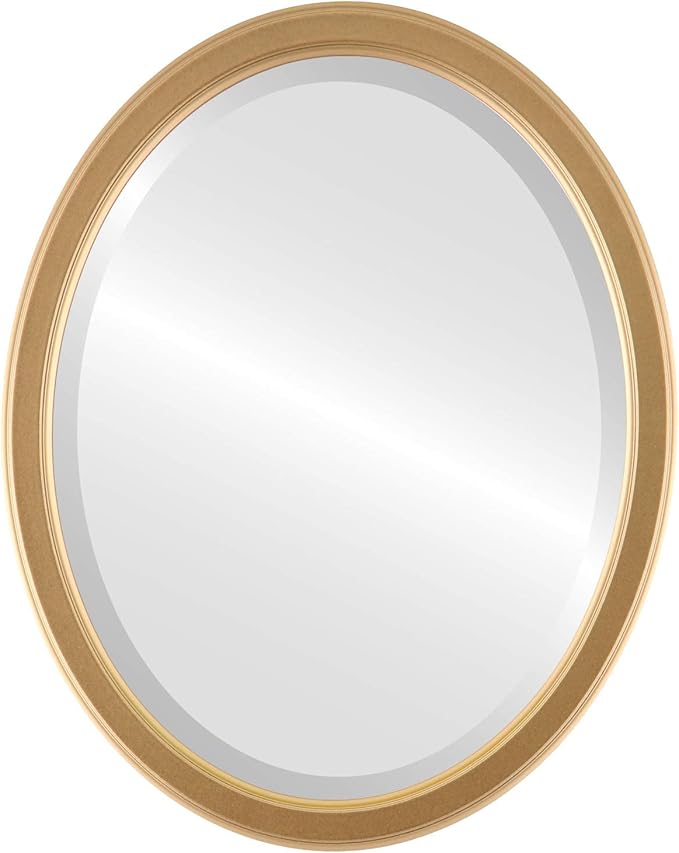 OVALCREST Oval Beveled Wall Mirror for Home Decor - Toronto Style - Gold Spray - 26" x 20"
