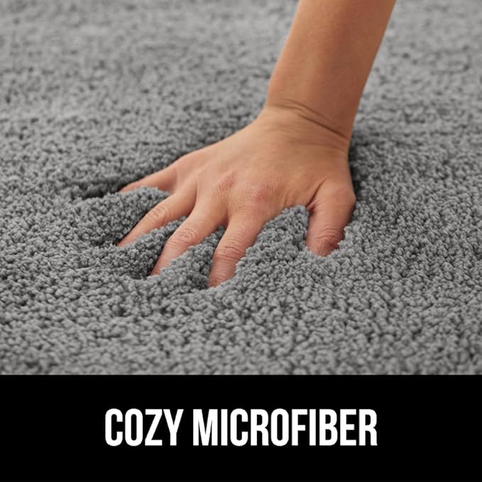 GORILLA GRIP Bathroom Rugs, 60x24, Ultra Soft Absorbent Mat, Thick Plush Bath Rug, Machine Washable, Microfiber Quick Dry, Mats for Shower, Bathtub and Floor, Home Decor Accessories, Gray
