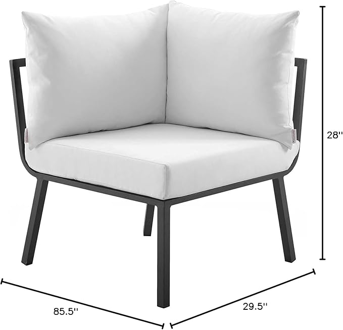 Modway Riverside Outdoor Furniture, 3-Piece Set, Gray White
