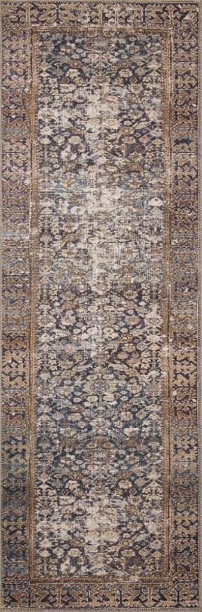 Loloi Amber Lewis Georgie Collection GER-05 Denim/Spice 5'-0" x 7'-6", .19" Pile Height, Area Rug