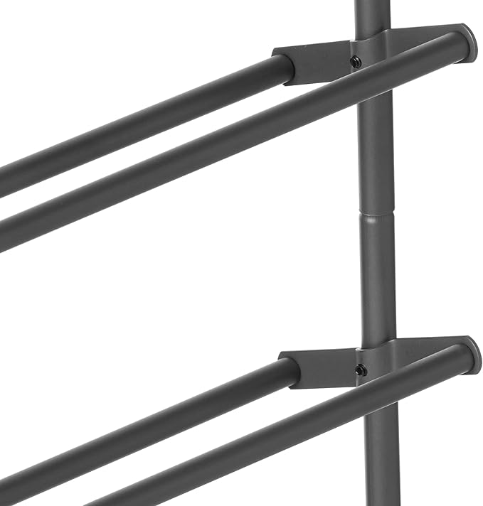 Whitmor 18 Pair Over The Door Shoe Organizer, 6 Tier Heavy Duty Metal Shoe Organizer for Closet, Hanging Shoe Rack for Closet Organizer & Storage, 42" L x 22.7" W x 7.5" H, Gunmetal Gray