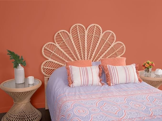 KOUBOO Rattan Petal Headboard, California King, Natural