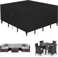 Easy-Going Square Patio Furniture Cover Waterproof Outdoor Dining Table and Chair Cover Anti-UV Outside Sectional Sofa Set Covers (126"L x 126"W x 32"H, Black)