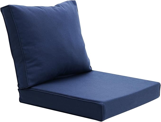 Patio Furniture Sofa Cushion Set Outdoor Living Deep Seating Cushions Thick Foam Replacement Cushion,23.6x23.6 Inch,Navy Blue