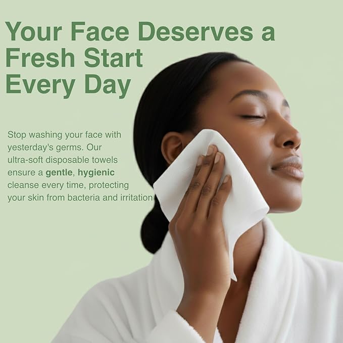 verttech™ Diamond Weave Disposable Face Towels, 100 Count (2 x 50 Count) –Clean Towels XL10"x12", Ultra Absorbent, Facial Tissue for Clean Skin, Makeup Remover Wipes