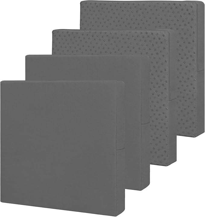 Easy-Going Waterproof Patio Cushion Covers ONLY Cover 20x18x4 inch 4 Pack Replacement Non-Slip Outdoor Seat Cushion Slipcover with Zipper. Dark Gray