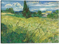 Wieco Art Abstract Large Canvas Wall Art Prints Green Field 1889 by Van Gogh Famous Oil Paintings Reproduction Artwork Stretched Landscape Picture for Home Decor Office Decoration