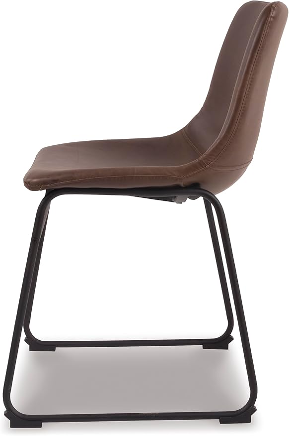 Signature Design by Ashley Mid Century Centiar Dining Bucket Chair Set of 2, Black and Brown