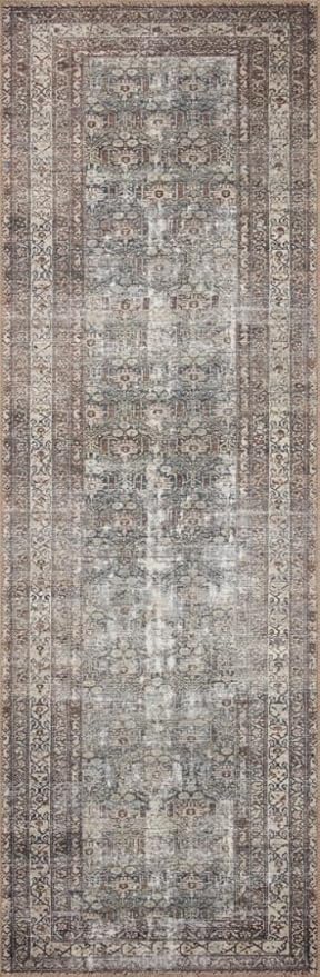 Loloi Amber Lewis Georgie Collection GER-10 Moss/Bark 2'-6" x 9'-6", .19" Pile Height, Runner Rug