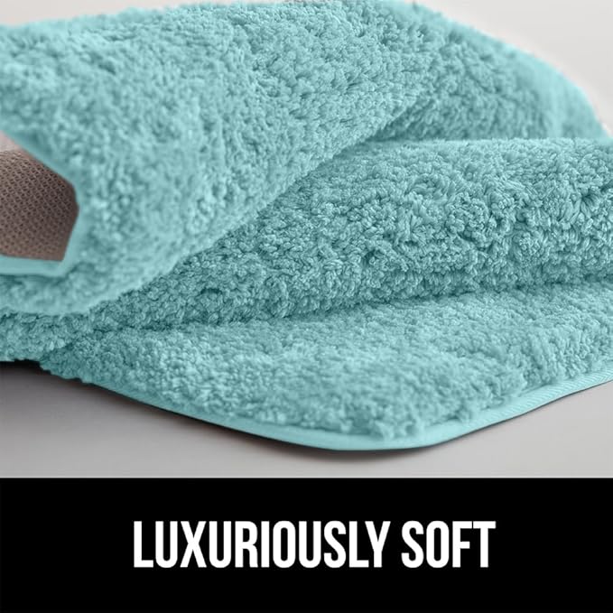 GORILLA GRIP Bathroom Rugs, 42x24, Ultra Soft Absorbent Mat, Thick Plush Bath Rug, Machine Washable, Microfiber Quick Dry, Mats for Shower, Bathtub and Floor, Home Decor Accessories, Spa Blue