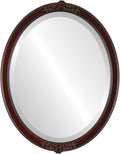 OVALCREST Oval Beveled Wall Mirror for Home Decor - Athena Style - Vintage Cherry - 26" x 20" Outside Dimensions