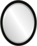 OVALCREST Oval Beveled Wall Mirror for Home Decor - Toronto Style - Gloss Black - 18" x 14"