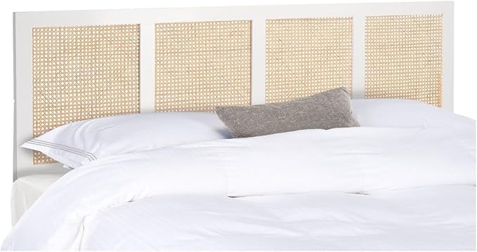 SAFAVIEH Home Collection Vienna White Wash Cane King Headboard Platform