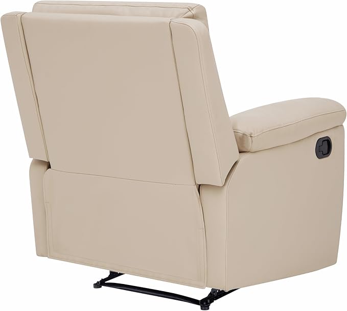 MINCETA Recliner Chairs,Modern Nursery Recliner 5" Wall Hugger Nursery Recliner with Overstuffed Arm and Back for Living Room,Set of 2,PU Leather in Khaki