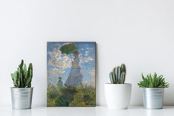 Wieco Art Woman with a Parasol Madame Monet and Her Son Canvas Prints Wall Art of Claude Monet Famous Classic Oil Paintings Reproduction People Landscape Pictures Artwork