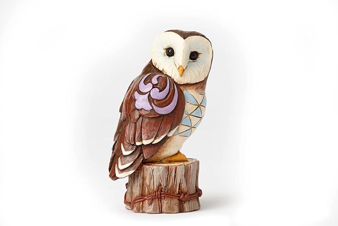 Enesco Jim Shore Heartwood Creek Owl on Tree Stump Miniature Figurine, 3.5 Inch, Multicolor