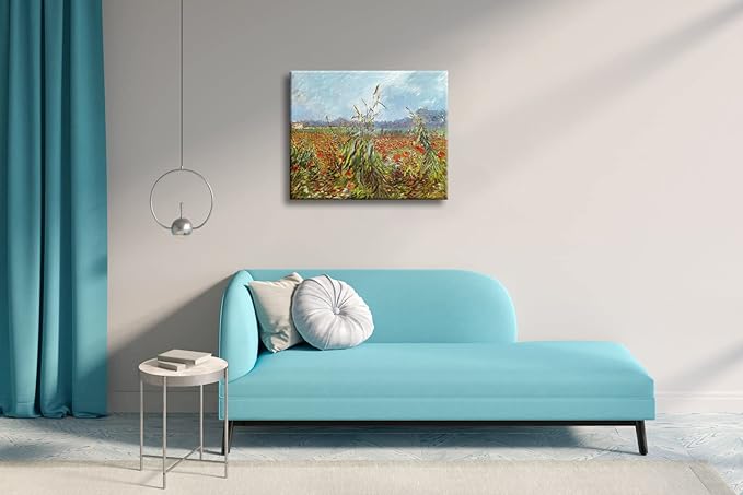 Wieco Art Canvas Prints Green Ears of Wheat by Vincent Van Gogh Impressionism Canvas Wall Art Famous Paintings Reproduction Pictures Artwork Wall Art for Living Room Home Decor