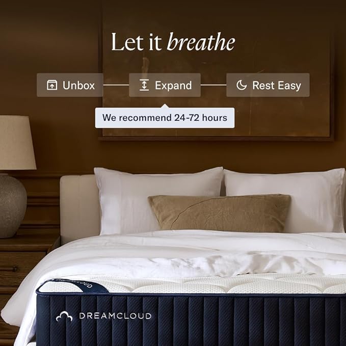 DreamCloud Classic 12" California King Mattress - Luxury Hybrid Gel Memory Foam - 365 Night Trial - Fiberglass Free - Forever Warranty - Mattress in a Box - CertiPUR-US Certified