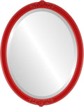 OVALCREST Oval Beveled Wall Mirror for Home Decor - Athena Style - Holiday Red - 21" x 17" Outside Dimensions